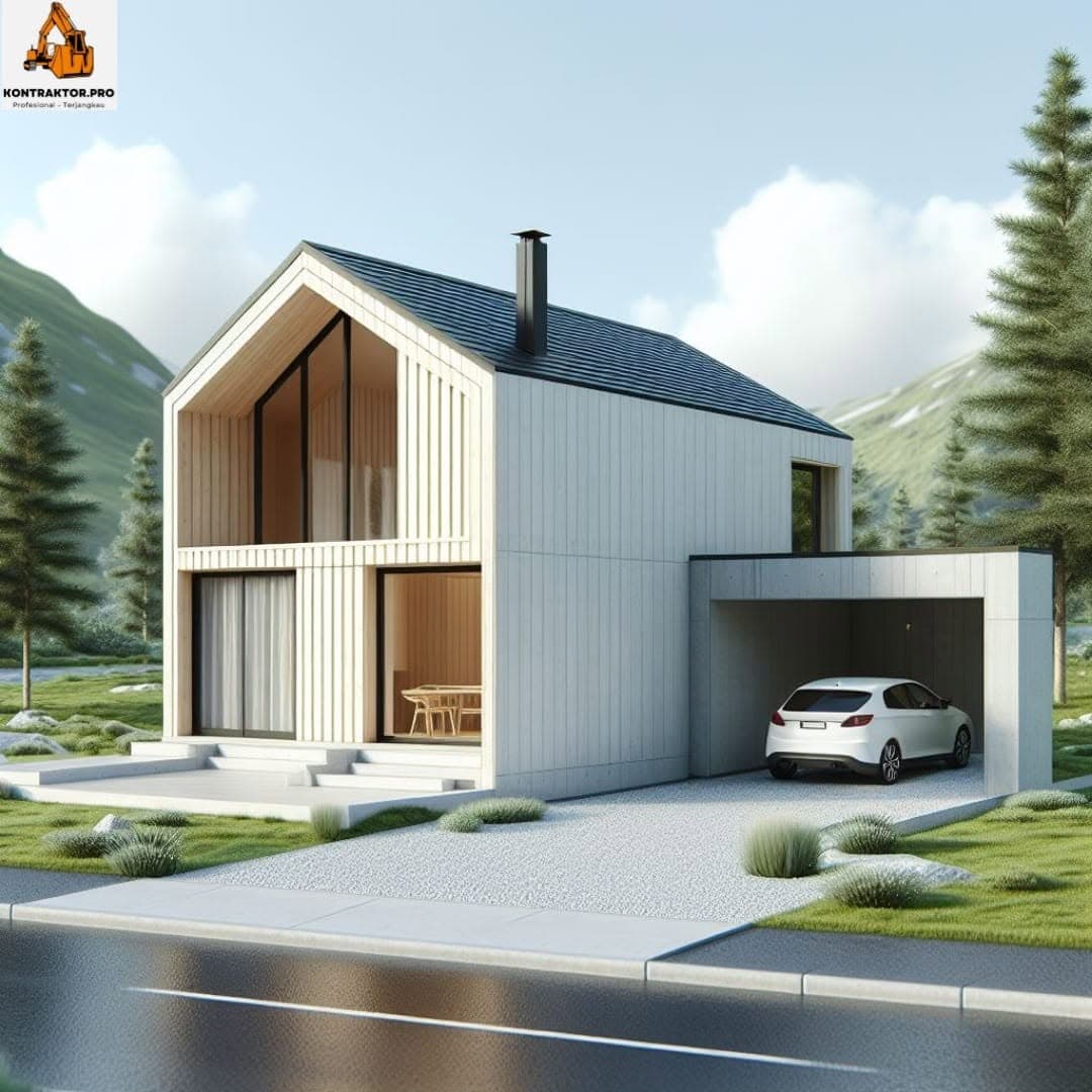 Desain 3D rumah tingkat