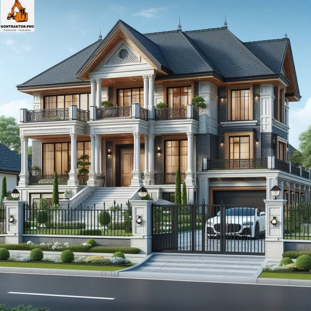 Desain 3D rumah modern yang dirancang tim arsitek Mutu Guna Bangun.